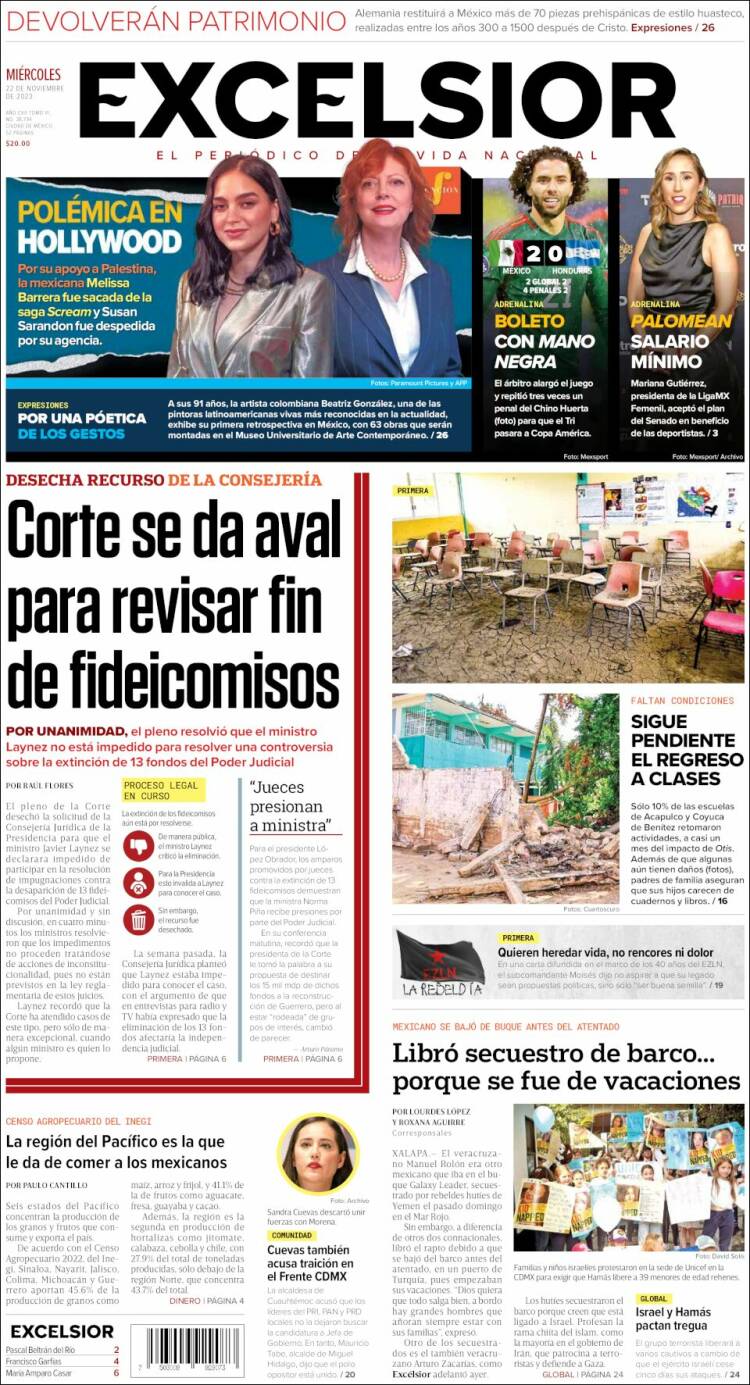 Portada de Excelsior (México)