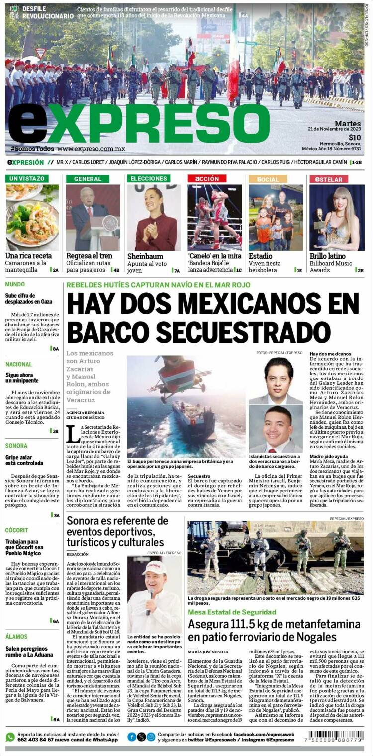 Portada de Expreso (México)