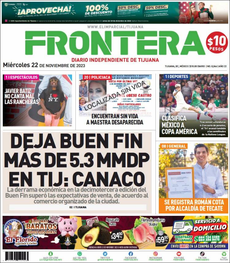Portada de Frontera (México)