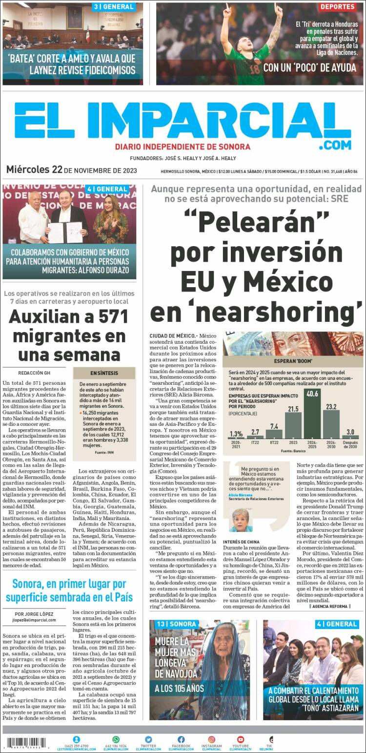Portada de El Imparcial (México)