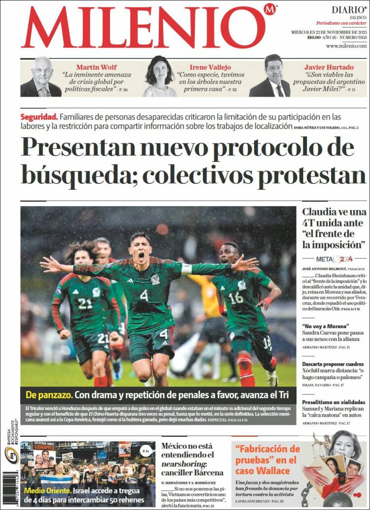 Portada de Milenio - Jalisco (México)