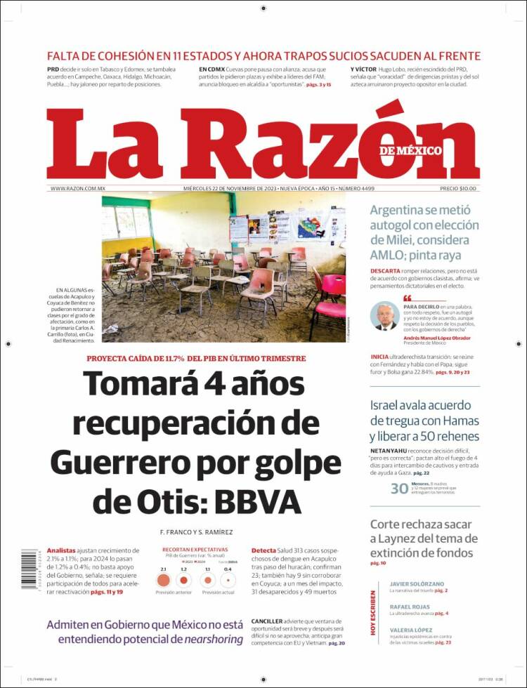 Portada de La Razón (México)