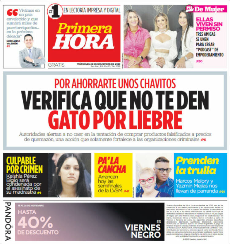 Portada de Primera Hora (Puerto Rico)