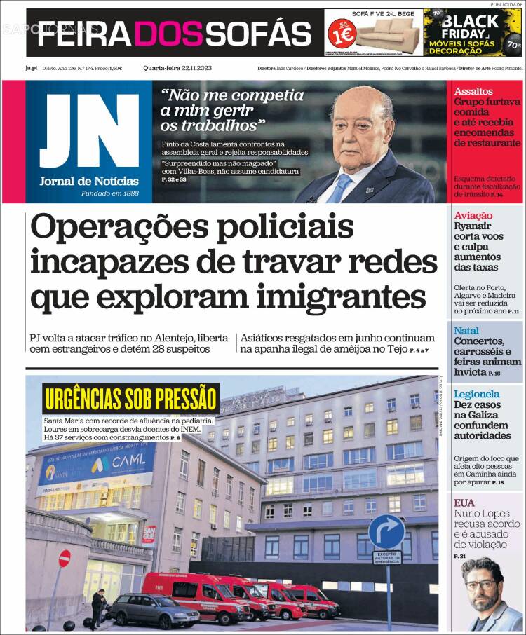 Portada de Jornal de Notícias (Portugal)