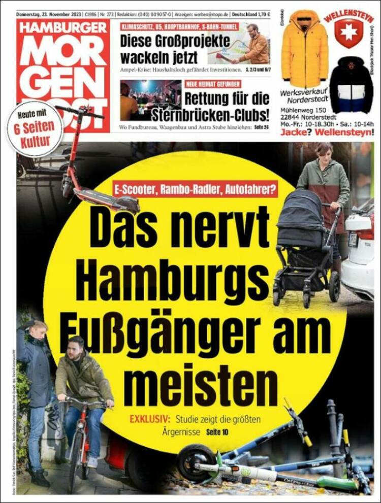 Portada de Hamburger Morgenpost  (Alemania)