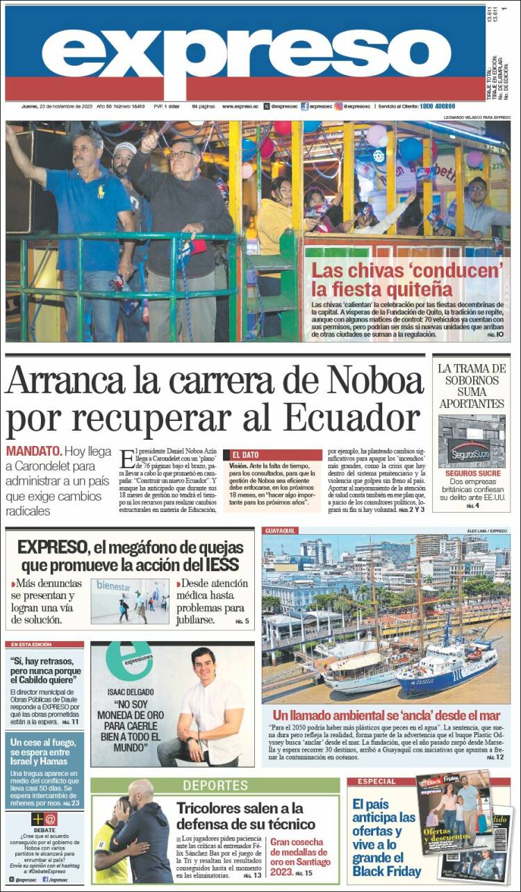 Portada de Expreso (Ecuador)