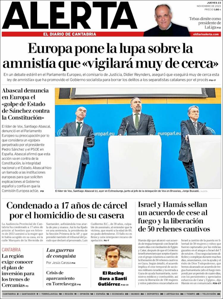Portada de Alerta - El Diario de Cantabria (Espa&ntilde;a)