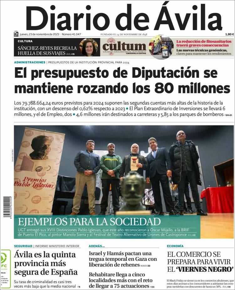 Portada de Diario de Ávila (Espa&ntilde;a)