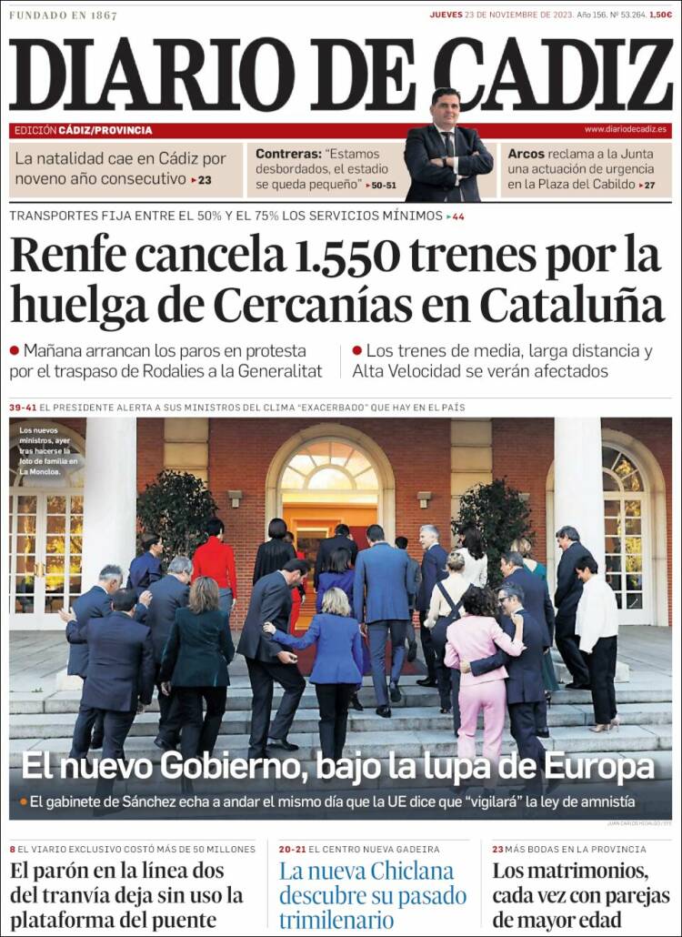 Portada de Diario de Cádiz (Espa&ntilde;a)