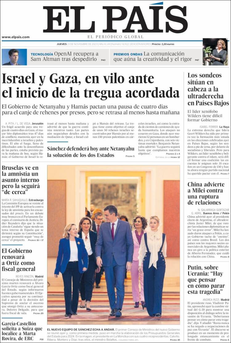Portada de El País (Espa&ntilde;a)