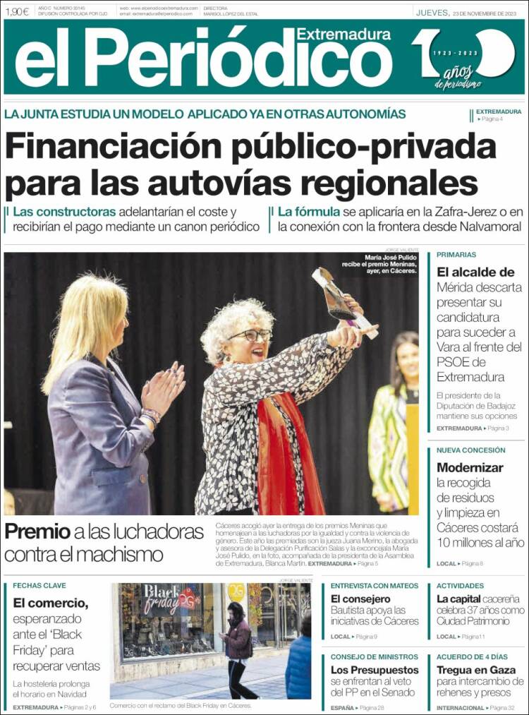 Portada de El Periódico de Extremadura (Espa&ntilde;a)