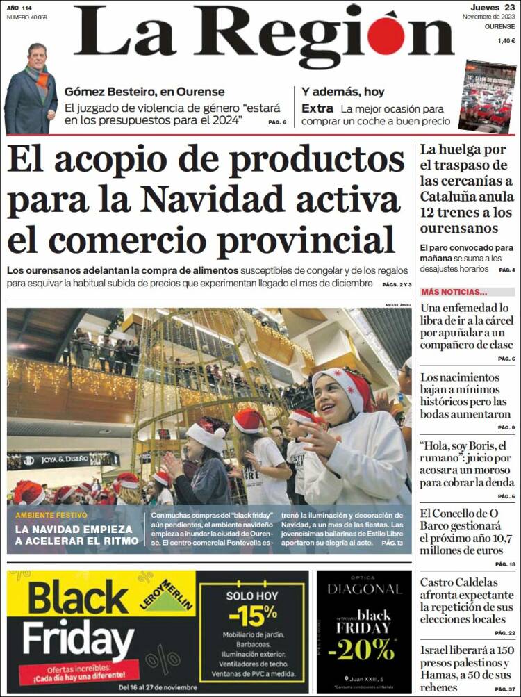 Portada de La Región de Ourense (Espa&ntilde;a)