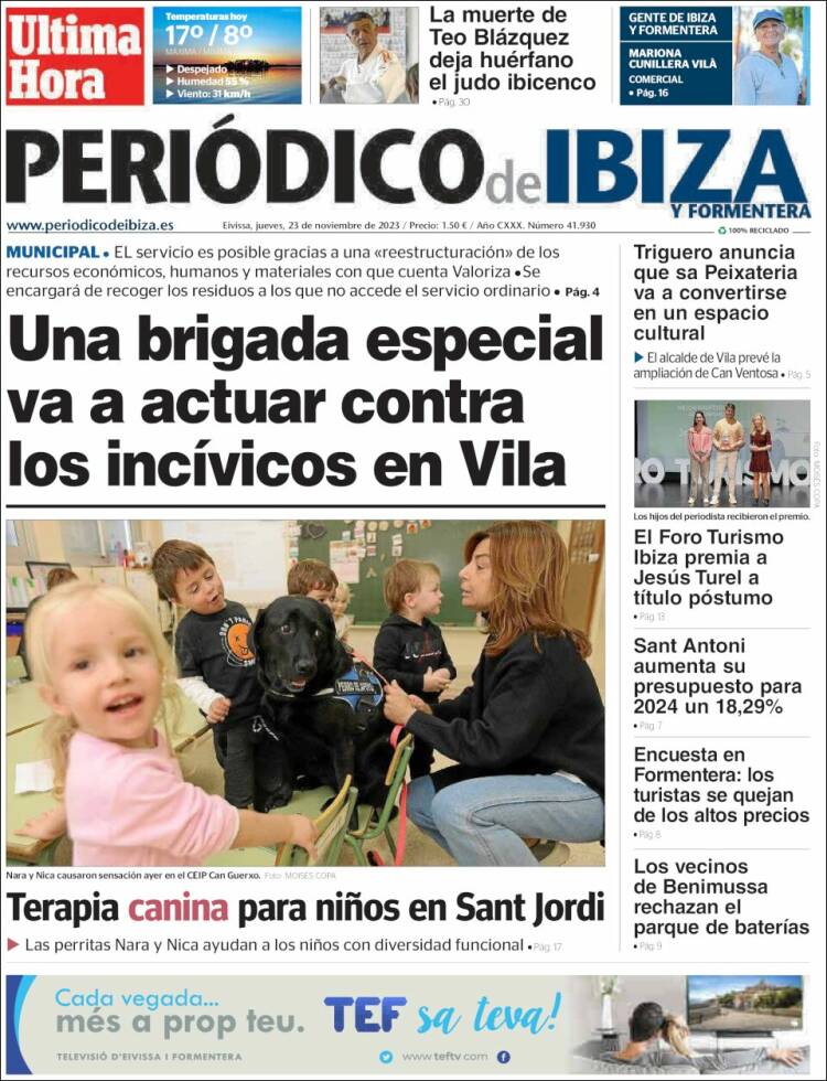 Portada de Periódico de Ibiza (Espa&ntilde;a)
