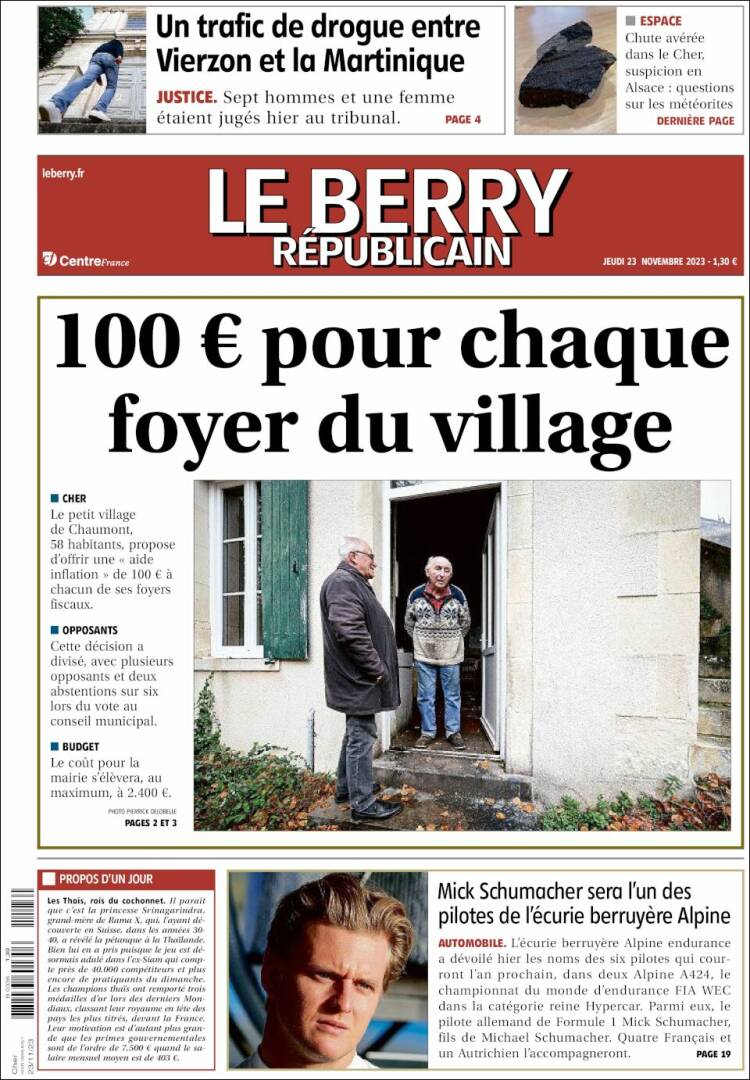 Portada de Berry Republicain (Francia)