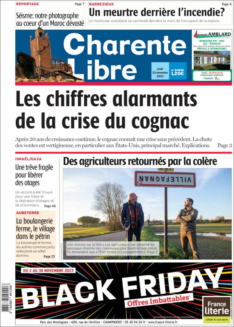 Portada de Charente Libre (Francia)