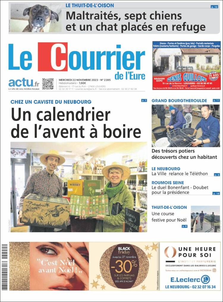 Portada de Le Courrier de l'Ouest (Francia)