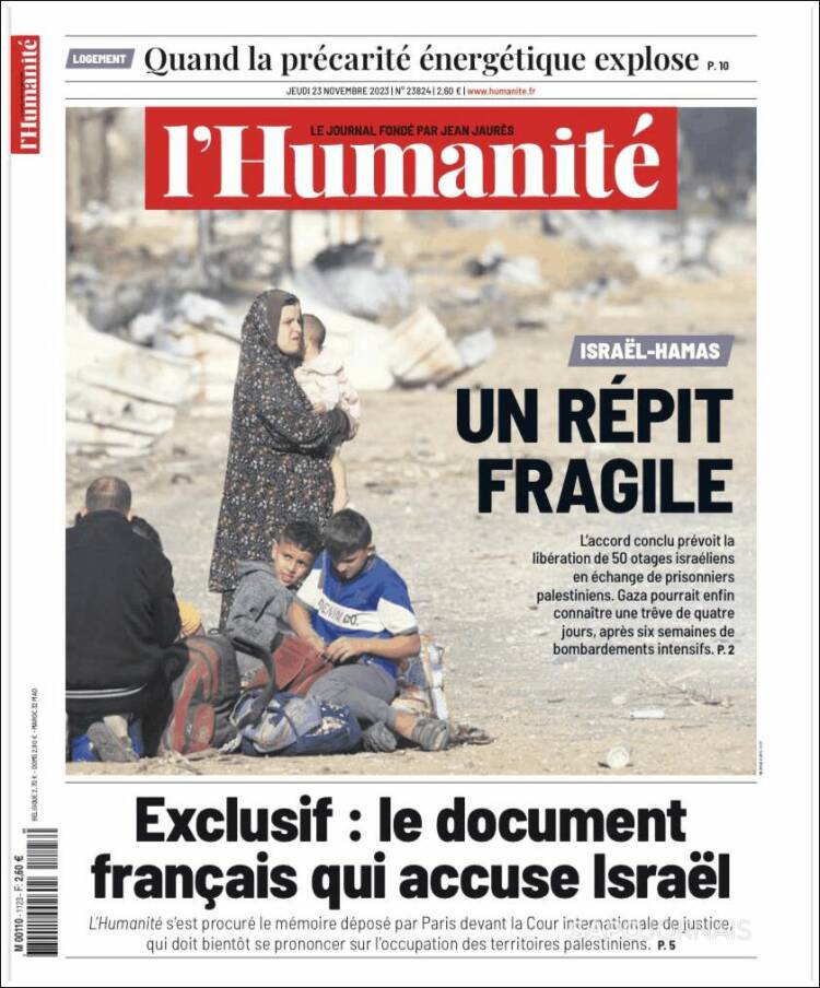 Portada de l'Humanite (Francia)