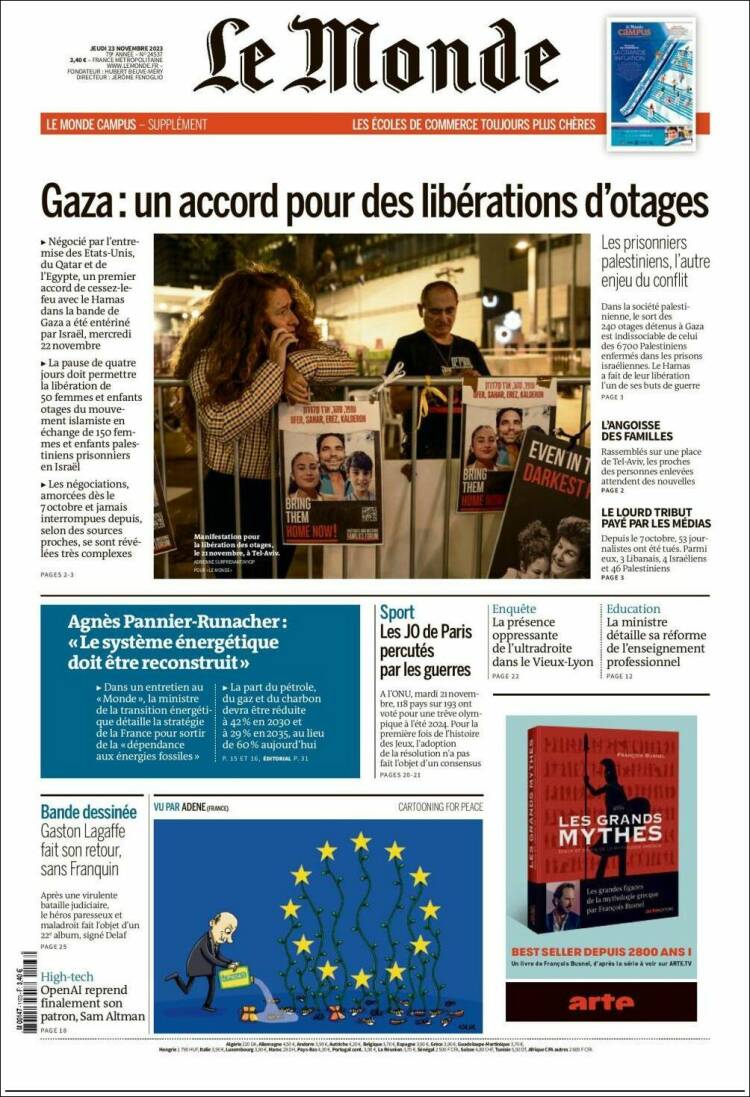 Portada de Le Monde (Francia)