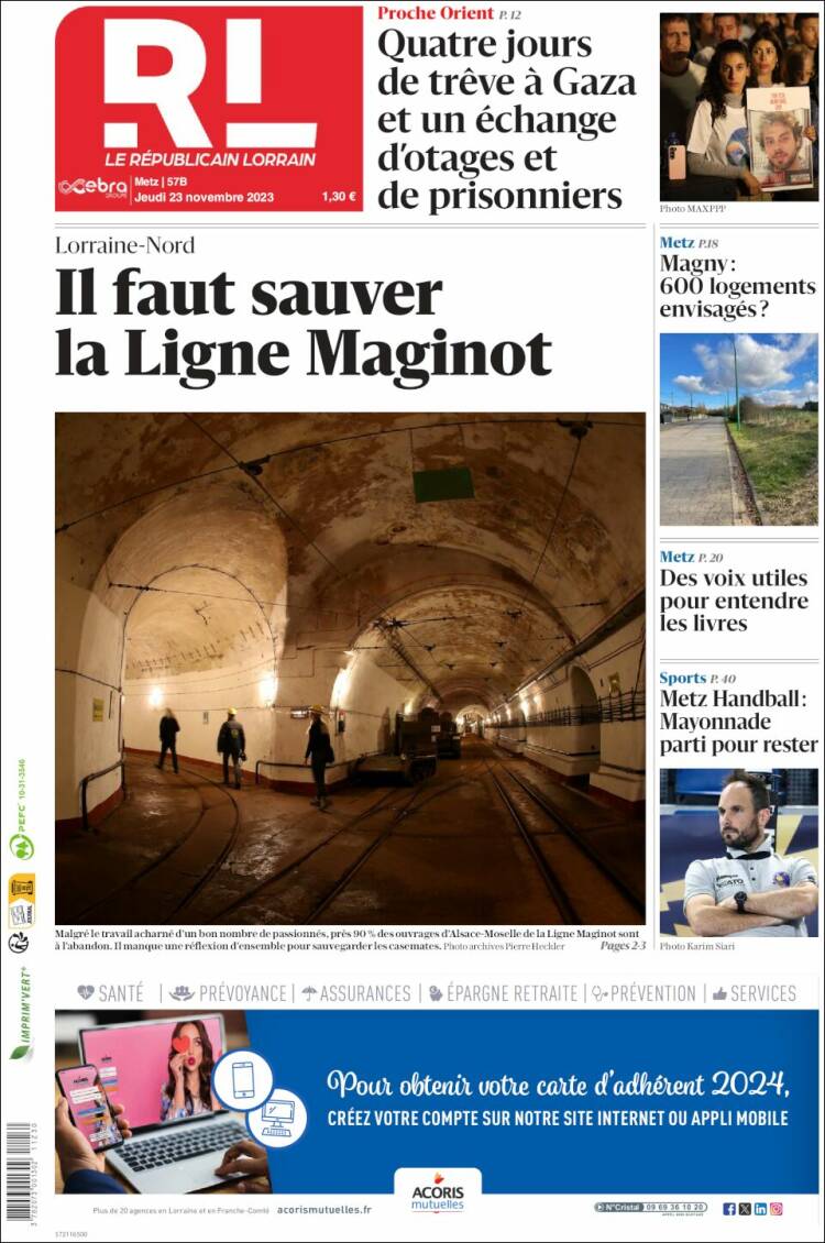 Portada de Le Republicain Lorrain (Francia)
