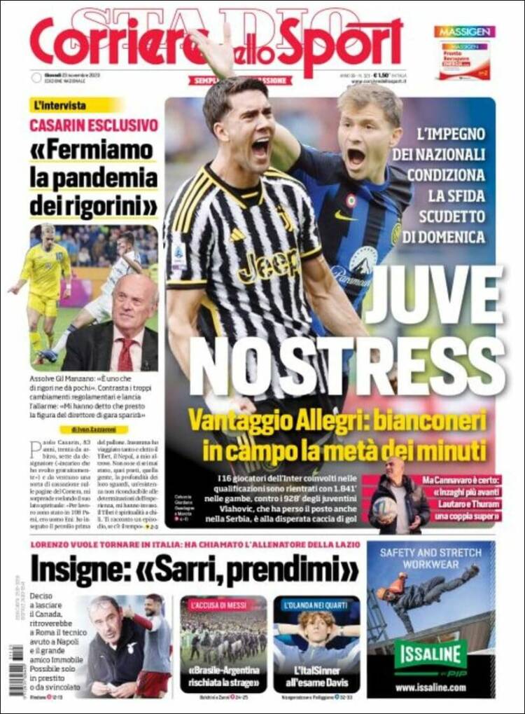 Portada de Corriere dello Sport (Italia)
