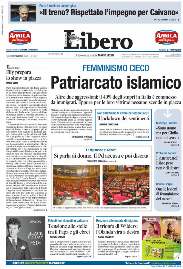 Portada de Libero (Italia)