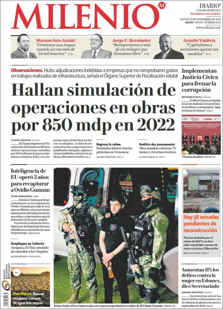 Portada de Milenio - Estado de México (M&eacute;xico)