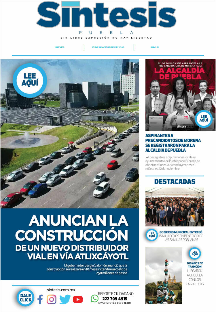 Portada de Síntesis - Puebla (M&eacute;xico)