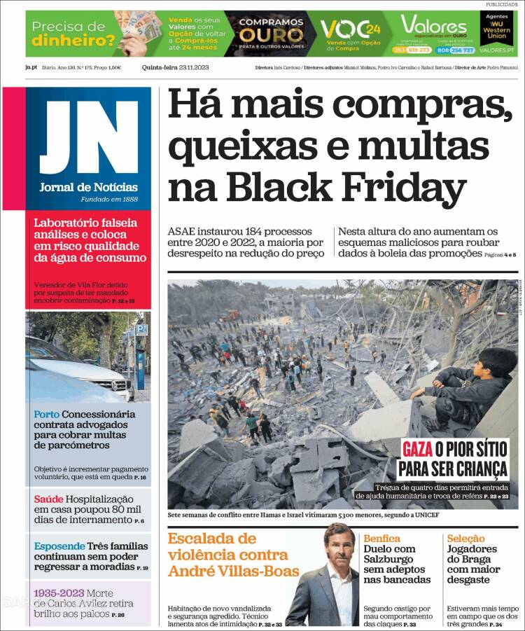 Portada de Jornal de Notícias (Portugal)