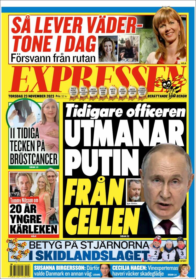 Portada de Expressen (Suecia)