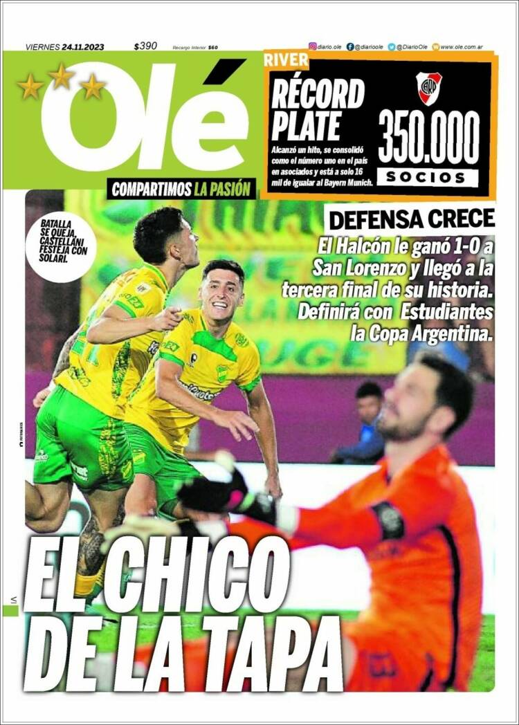 Portada de Olé (Argentina)