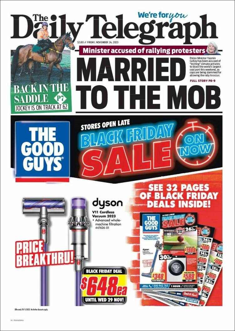 Portada de The Daily Telegraph (Australia)
