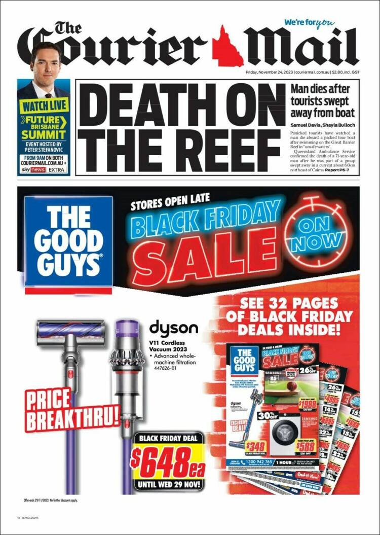 Portada de The Courier-Mail (Australia)