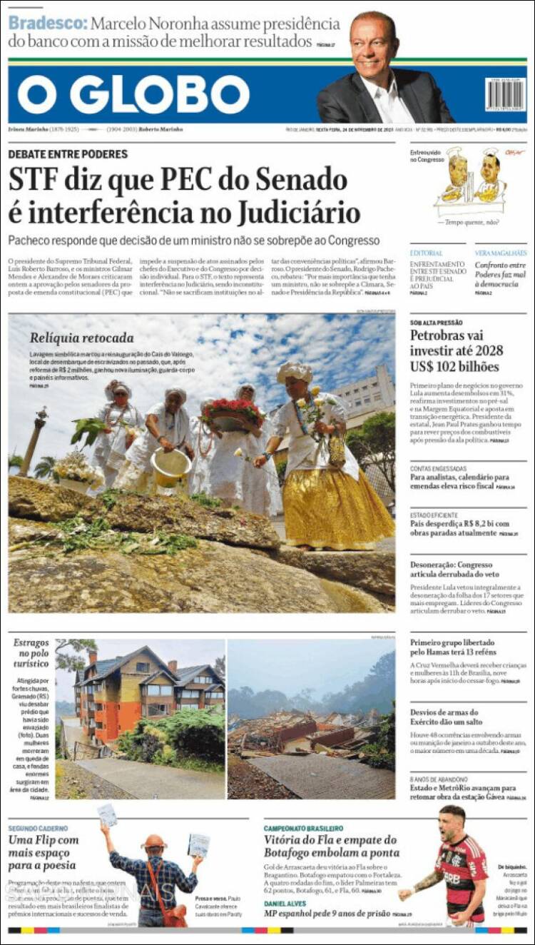 Portada de O Globo (Brasil)
