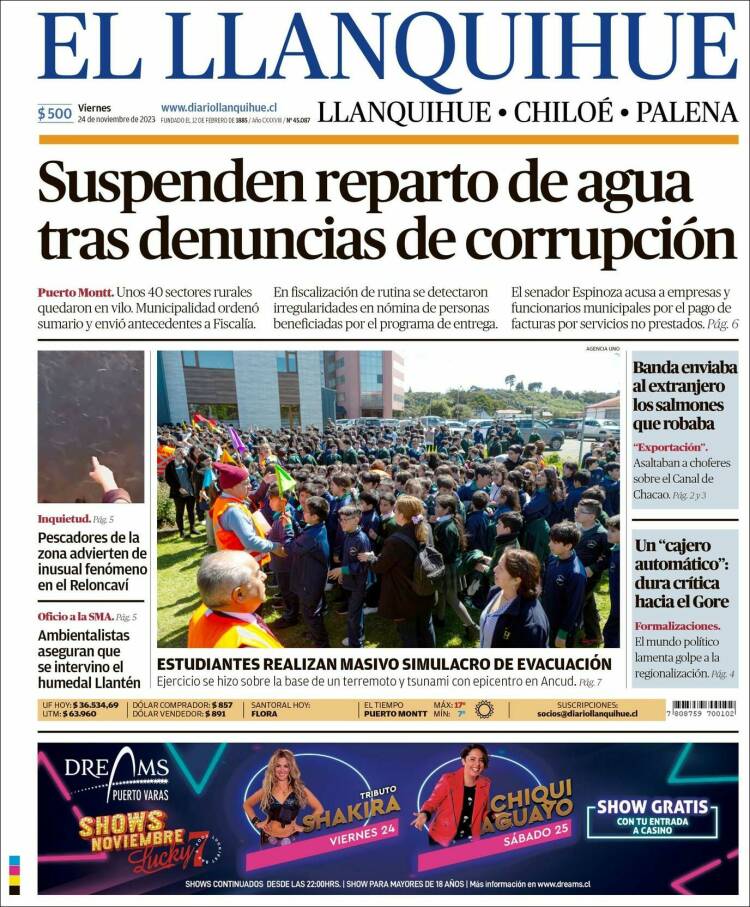 Portada de El Llanquihue (Chile)