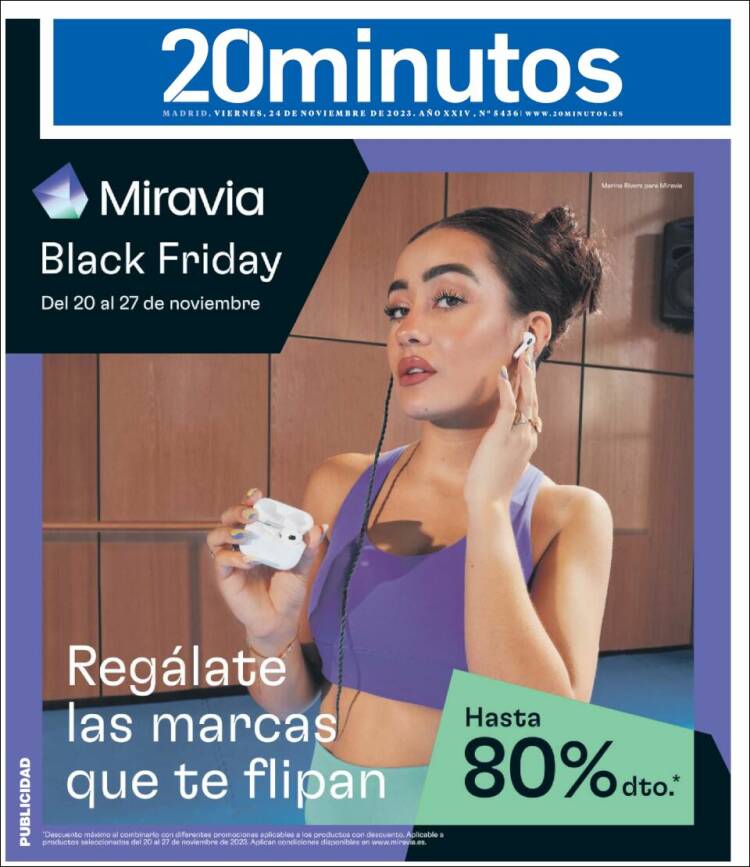 Portada de 20 Minutos - Madrid (España)