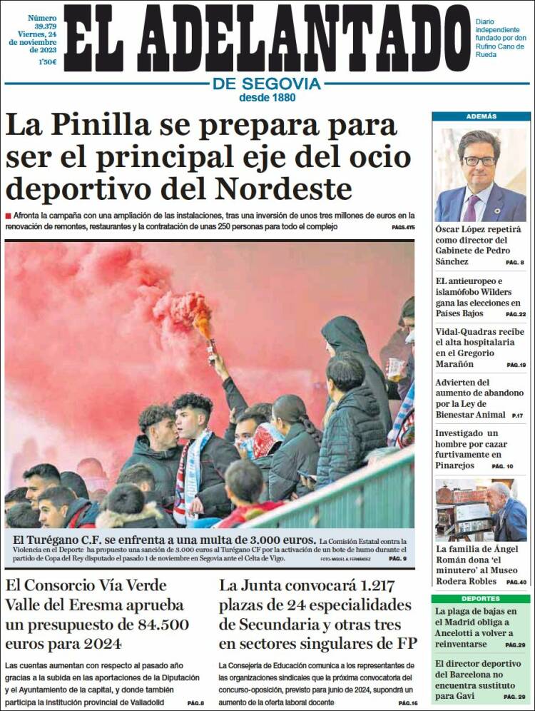 Portada de El Adelantado de Segovia (España)