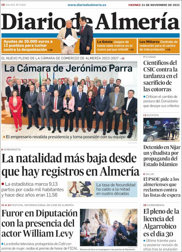 Portada de Diario de Almería (España)