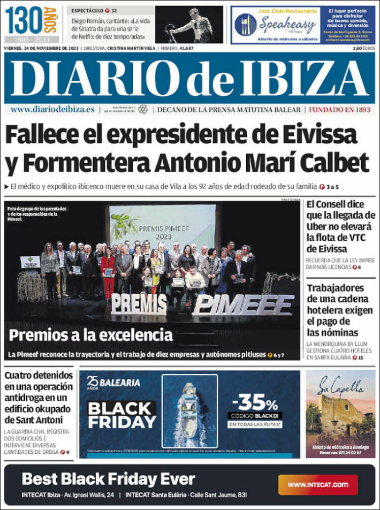 Portada de Diario de Ibiza (España)