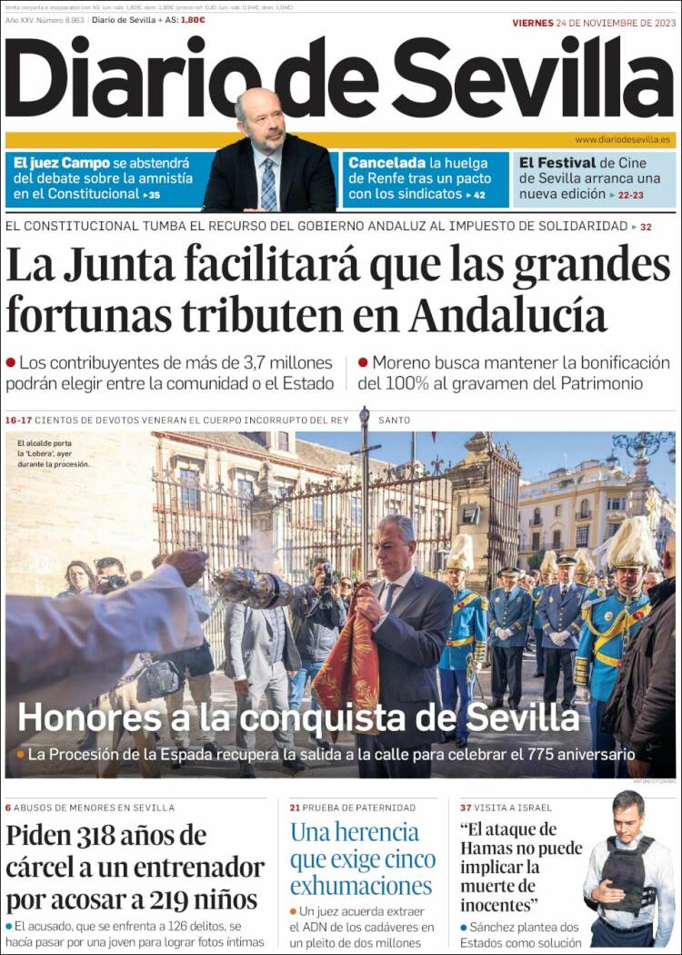 Portada de Diario de Sevilla (España)