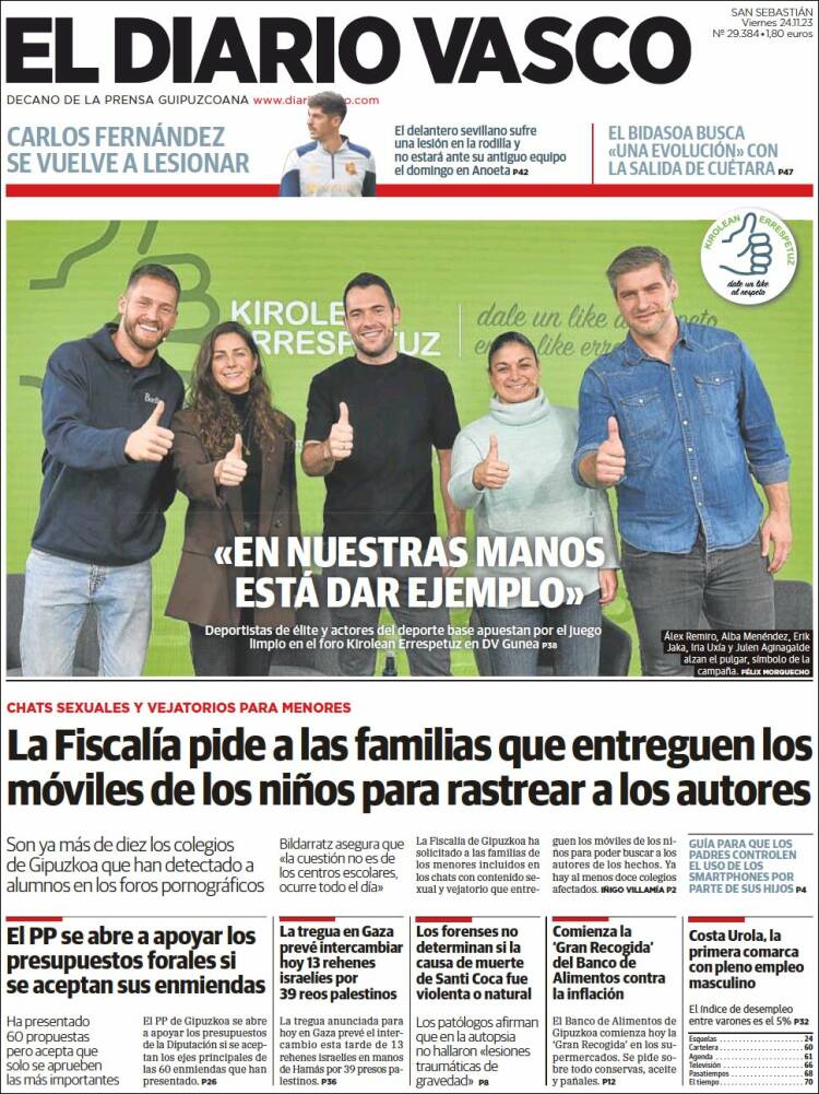 Portada de Diario Vasco (España)