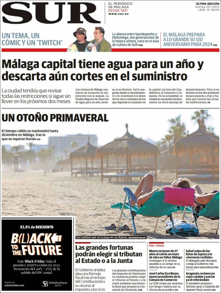 Portada de Diario el Sur (España)