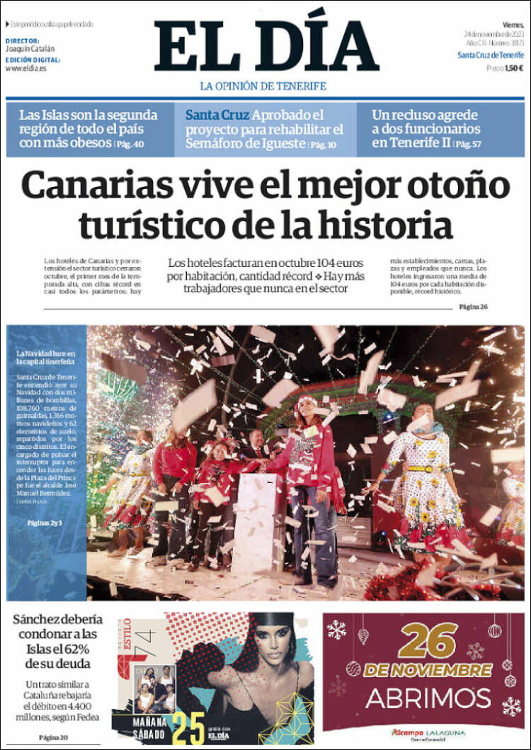 Portada de El Día (España)