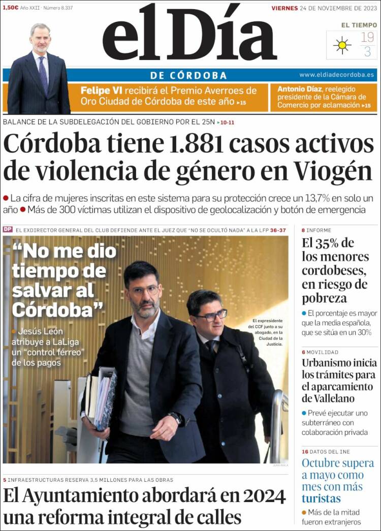 Portada de El Día de Córdoba (España)