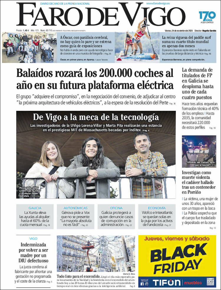 Portada de Faro de Vigo (España)