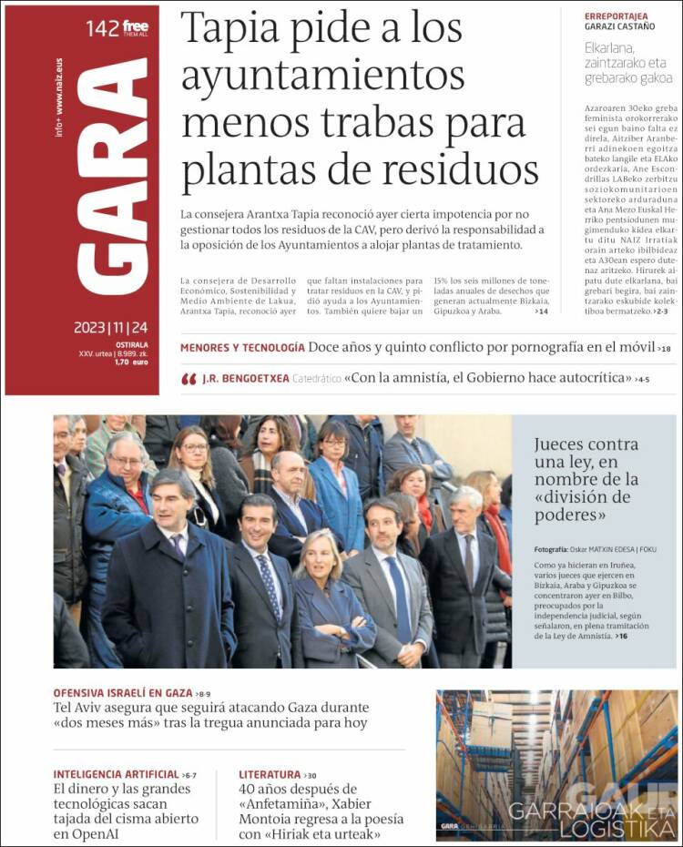 Portada de Gara (España)
