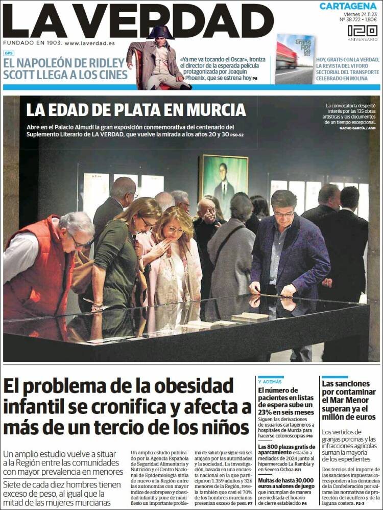 Portada de La Verdad de Cartagena (España)