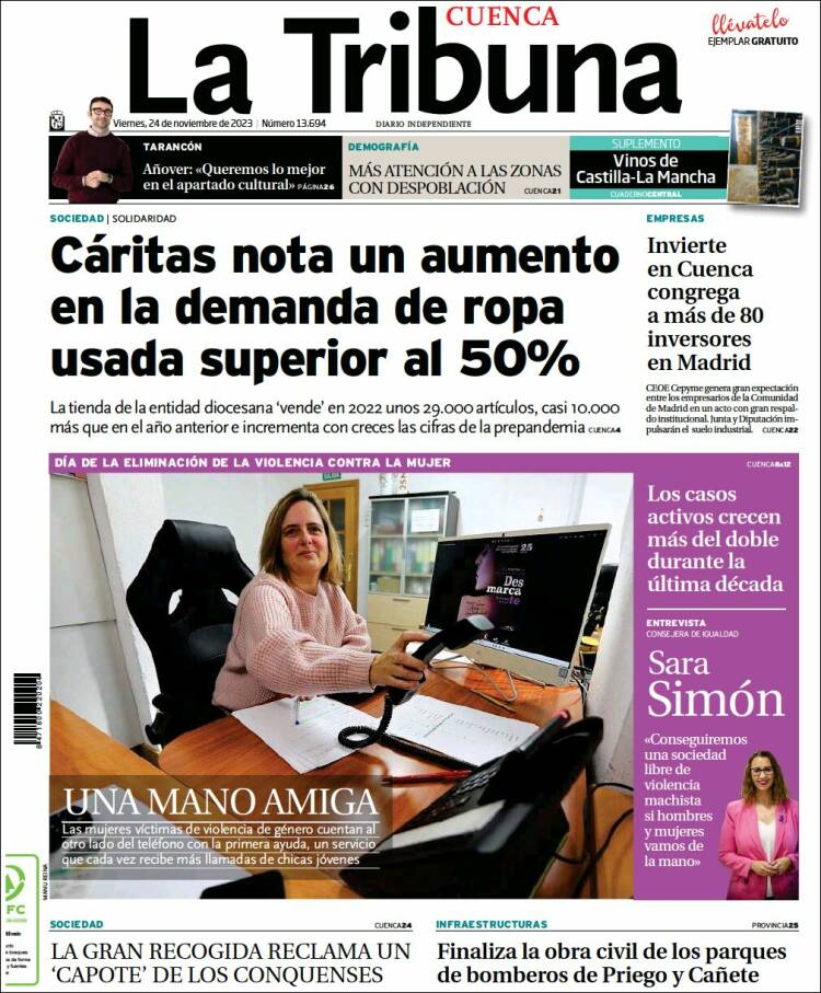 Portada de La Tribuna de Cuenca (España)