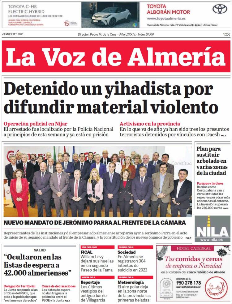 Portada de La Voz de Almería (España)