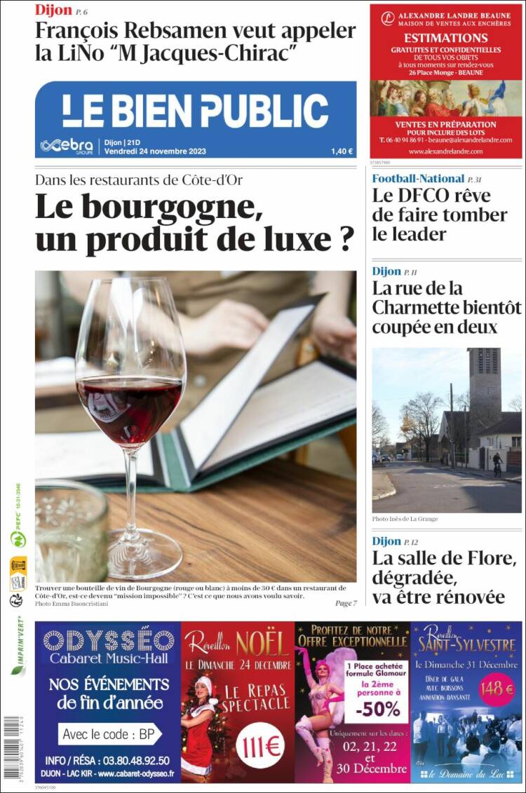 Portada de Le Bien Public (Francia)