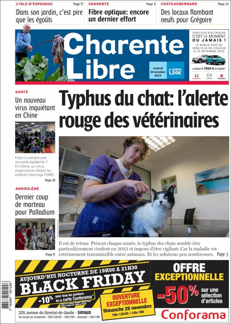 Portada de Charente Libre (Francia)